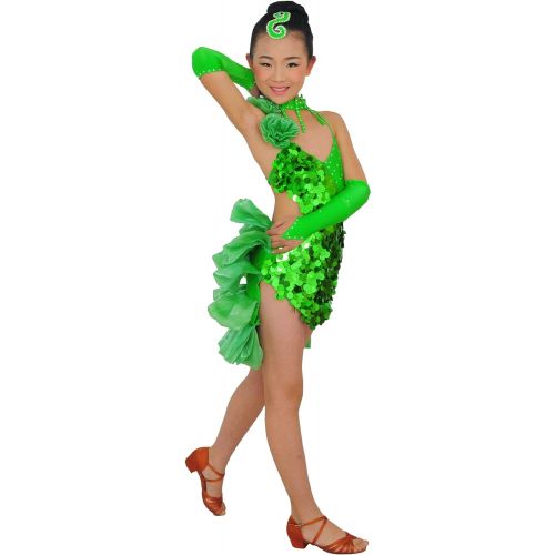  Colorfulworldstore GirlsLady Latin salsa cha cha tango Ballroom Dance Dress-Over allin 4sets-Tail yarn styles