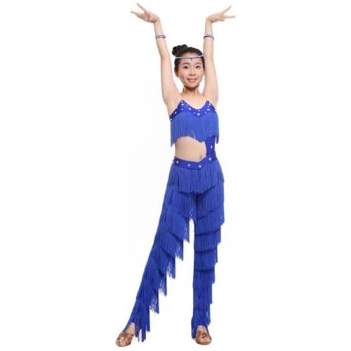  Colorfulworldstore Ballroom Latin Salsa Ramba Samba Dance Dress Tassel pants