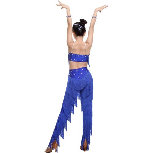  Colorfulworldstore Ballroom Latin Salsa Ramba Samba Dance Dress Tassel pants
