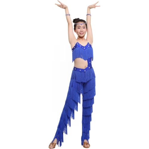  Colorfulworldstore Ballroom Latin Salsa Ramba Samba Dance Dress Tassel pants