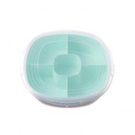 Colorido Creative Double Layer 5 Sectional Divided Food Serving Tray Dish Plate with Clear Lid Green