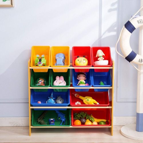  ColorsShop Toy Bin Organizer Kids Childrens Storage Toy Box Playroom Bedroom Shelf Drawer
