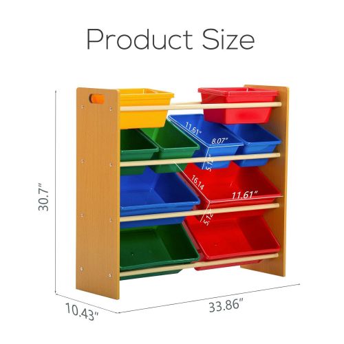  ColorsShop Toy Bin Organizer Kids Childrens Storage Toy Box Playroom Bedroom Shelf Drawer