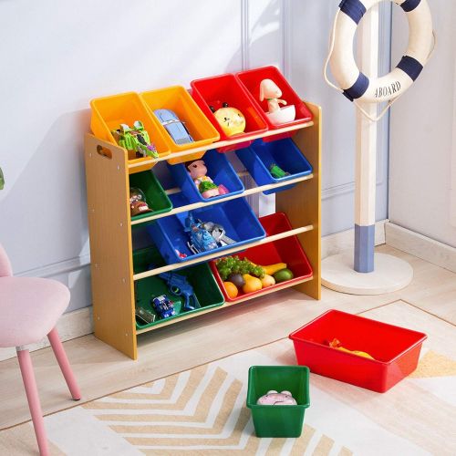  ColorsShop Toy Bin Organizer Kids Childrens Storage Toy Box Playroom Bedroom Shelf Drawer