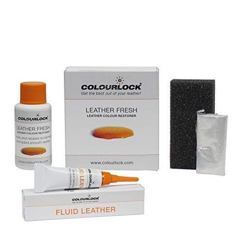  Colourlock Leather Fresh Dye 30 ml & Fluid Leather Filler to Repair Scuffs, Colour damages, Light Scratches on Side Compatible with Mercedes Seidenbeige/Silk Beige