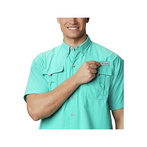 컬럼비아 Columbia Men's Standard Bahama Ii Short Sleeve Shirt, Bright Aqua, X-Large