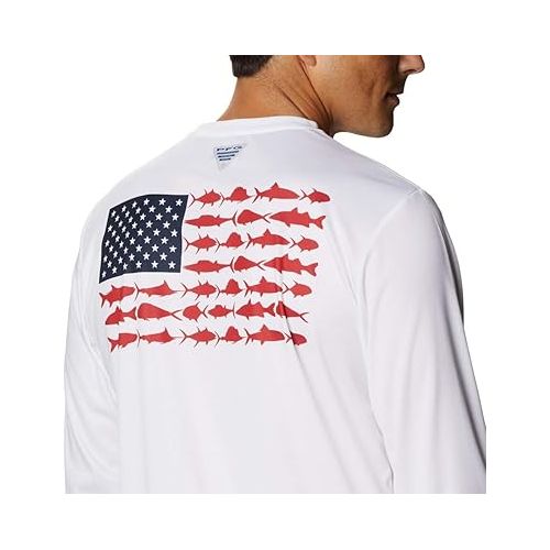 컬럼비아 Columbia Men's PFG Terminal Tackle Fish Flag Long Sleeve Fishing Shirt