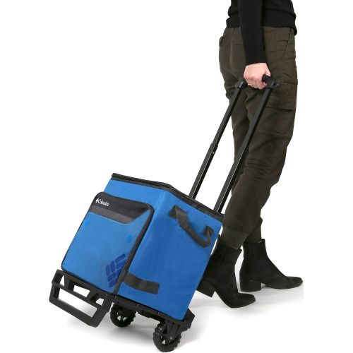 컬럼비아 Columbia Crater Peak 50 Can Rolling Thermal Pack with All Terrain Cart, 80 lb. Capacity , Blue