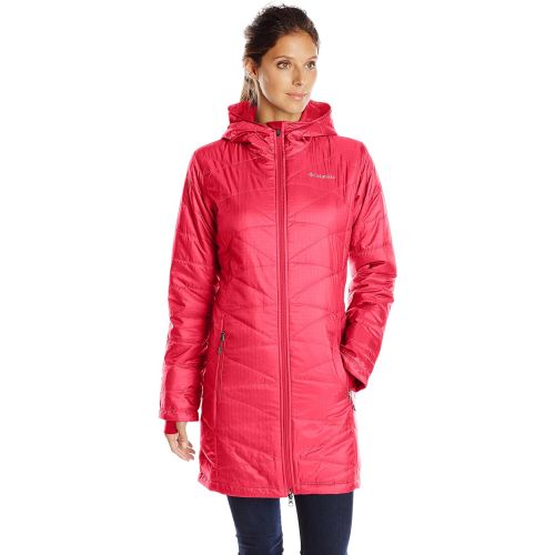 컬럼비아 Columbia Womens Mighty Lite Hooded Jacket, Red Camellia, X-Large