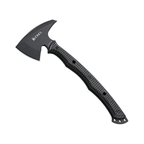 컬럼비아 [아마존베스트]CRKT Kangee Tomahawk with Sheath: Tactical T-Hawk with Spike, Black Powder Coated High Carbon Blade, Checkered Handle Scales, Molle Compatible Sheath 2725