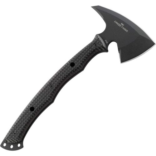 컬럼비아 [아마존베스트]CRKT Kangee Tomahawk with Sheath: Tactical T-Hawk with Spike, Black Powder Coated High Carbon Blade, Checkered Handle Scales, Molle Compatible Sheath 2725