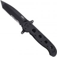 Columbia River Knife & Tool CRKT M16-14ZSF EDC Folding Pocket Knife: Everyday Carry, Serrated Edge Blade, Tanto, Automated Liner Safety, Dual Hilt, Desert Nylon Handle, 4-Position Pocket Clip