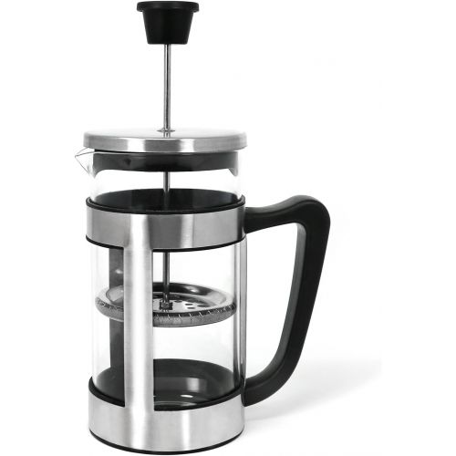  com-four Kaffeebereiter mit Edelstahl-Halter und Filter, Kaffee-Presse aus Edelstahl und Glas, 1 Liter (01 Stueck - Kaffeebereiter 1 Liter)