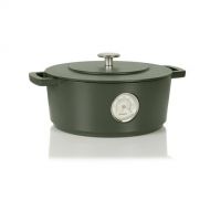 Combekk Railway Green Enameled Cast Iron 4.2 Quart Dutch Oven with Thermometer
