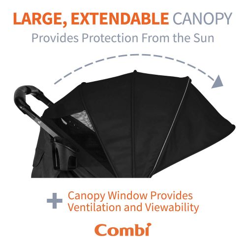 콤비 Combi Lightweight Full Sized Travel System Umbrella Stroller  Compact Fold N Go  Black