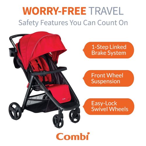 콤비 Combi Lightweight Full Sized Travel System Umbrella Stroller  Compact Fold N Go  Black