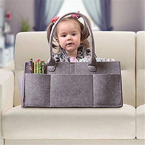  ComboCube Baby Diaper Caddy | Nursery Diaper Tote Bag | Large Portable Car Travel Organizer | Boy Girl Diaper Storage Bin for Changing Table