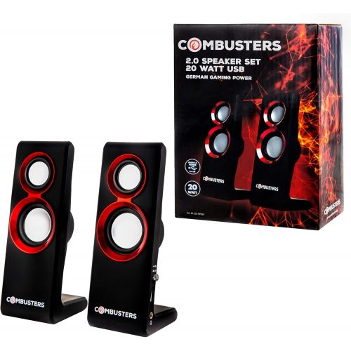  [아마존베스트]Combusters USB Design Speaker Box PC Tower Computer Laptop Notebook Black Red Speaker System 2.0 External