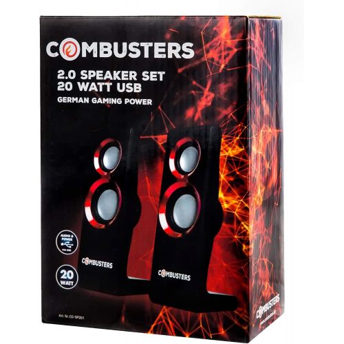  [아마존베스트]Combusters USB Design Speaker Box PC Tower Computer Laptop Notebook Black Red Speaker System 2.0 External