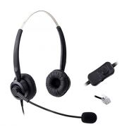 Comdio CH401VA4 Wired Call Center Hands-free Headset Headphone Mircrophone Noice Cancelling + Volume Mute Control for Avaya Nt Yealink Ge Emerson Viop POE Nec Mitel Office Desktop