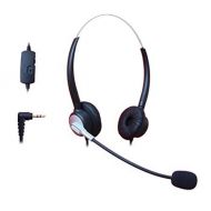 Comdio 2.5mm Call Center Headset Headphone with Mic + Volume Mute Controls for Panasonic KX-NT136 KX-NT343 KX-NT346 KX-NT366 KX-T7603 IP Telephone and Cordless Phones with 2.5mm He
