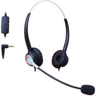 Comdio H403VP5 2.5mm Call Center Headset Headphone with Mic + Volume Mute Controls for Cisco Linksys SPA Clarity XLC3.4 D704HS D704C D703HS D702HS Telephone IP Phones & 5.8GHz 900M