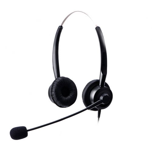  Comdio H201VG4 Binaural Call Center Telephone Headset Headphone with Mic + Volume Mute Control for Grandstream IP Phones GXP1400 GXP1405 GXP1450 GXP2124 GXP2120 GXP2140 GXV3005 GXV