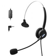 Comdio 2.5mm Call Center Telephone Headset Headphone with Mic + Volume Mute Controls for Polycom SoundPoint Pro Zultys Technologies AT&T SB67158 SB67148 SB67138 SB67118 SB67108 IP