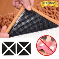 Comeb Rug Grippers for Hardwood Floors, Carpet Gripper for Area Rugs Double Sided Anti Curling Non-Slip Washable and Reusable Pads for Tile Floors, Carpets, Floor Mats, Wall, Black 16 pc