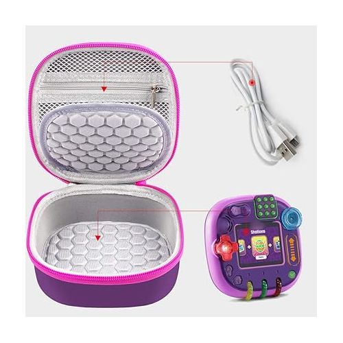  Comecase Case for Leapfrog Rockit Twist Handheld Learning Game System, Perfect Toy Box Storage for Kids Children -Purple