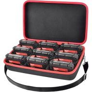 Extra Large Battery Hard Carrying Case, For Milwaukee M18 18V/ M12 12V Battery and Charger, Batteries Box Holder for 2.0/3.0/4.0/6.5/5.0/8.0/6.0/9.0-Ah Batteries, Adapter (Bag Only) - Black