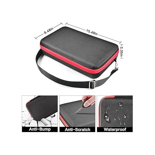  Extra Large Battery Hard Carrying Case, For Milwaukee M18 18V/ M12 12V Battery and Charger, Batteries Box Holder for 2.0/3.0/4.0/6.5/5.0/8.0/6.0/9.0-Ah Batteries, Adapter (Bag Only) - Black