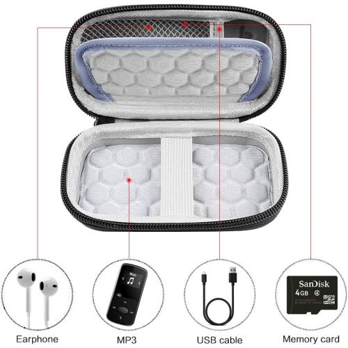  [아마존베스트]Comecase MP3 & MP4 Player Case for SOULCKER/G.G.Martinsen/Grtdhx/iPod Nano/Sandisk Music Player/Sony NW-A45 /B Walkman and Other Music Players with Bluetooth. Fit for Earbuds, USB Cable, Me