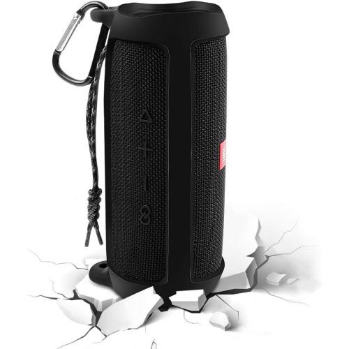 Comecase Silicone Case for JBL FLIP 5 Waterproof Portable Bluetooth Speaker, Gel Soft Skin Rubber Cover, Travel Carrying Storage Bag Pouch with Shoulder Strap and Carabiner