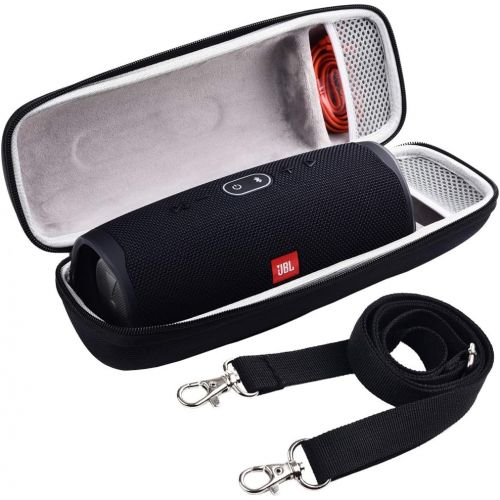  Comecase Case for JBL Charge 4 / Charge 5 / Pulse 4 Portable Waterproof Wireless Bluetooth Speaker [ Fits USB Plug and Cable & More ] - Black (Case Only)