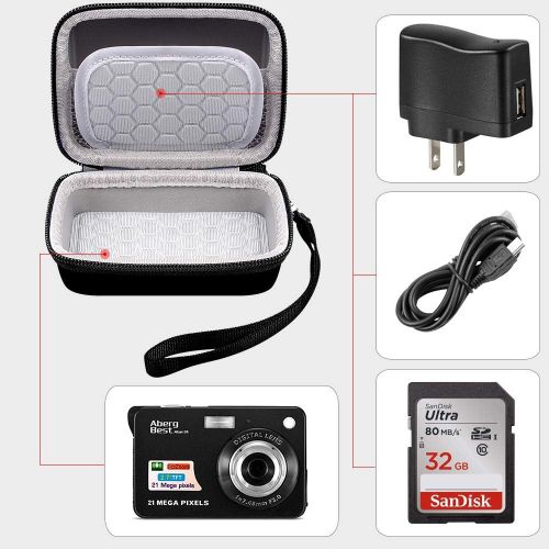  [아마존베스트]Comecase Carrying & Protective Case for Digital Camera, AbergBest 21 Mega Pixels 2.7 LCD Rechargeable HD/Canon PowerShot ELPH 180/190 / Sony DSCW800 / DSCW830 Cameras for Travel - Black