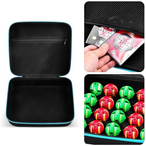  [아마존베스트]Comecase Toy Organizer Storage Case Compatible with Bakugan Figures, BakuCores and Small Dolls, Mini Toys Container Carrying Box with Mesh Pocket (Bag Only)