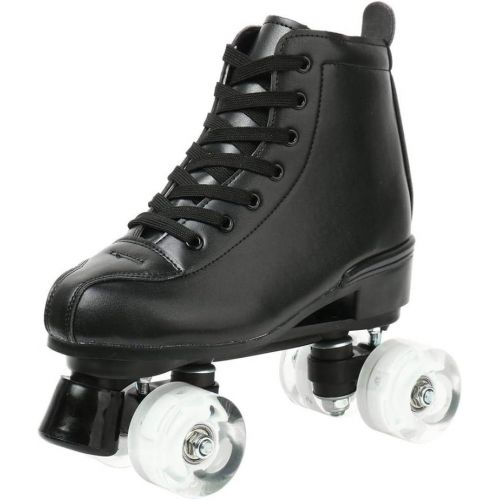  Comeon Roller Skates for Women, PU Leather High-top Roller Skates Four-Wheel Roller Skates Double-Row Shiny Roller Skates for Beginner Indoor Outdoor Unisex