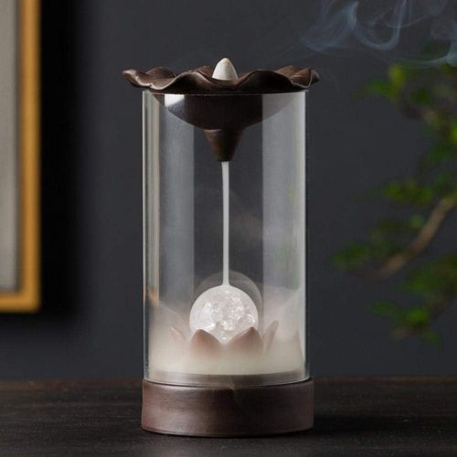  인센스스틱 Comeon Backflow Incense Burner Incense Sticks Holder Ceramic Backflow Incense Holder Backflow Censer Home Decorations (Clear)