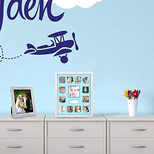  Comfecto My First Year Picture Frame Moments Keepsake, 12 Month Growth Picture Frame for Baby Boy Girl, Gift for Mom to Be or Expecting Parents, Great Baby Milestone Ideas, 11x13x1 inch, Wh