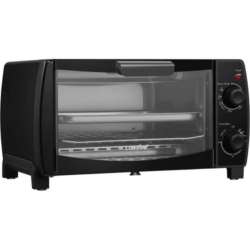  [아마존베스트]COMFEE Toaster Oven Countertop, 4-Slice, Compact Size, Easy to Control with Timer-Bake-Broil-Toast Setting, 1000W, Black (CFO-BB101)