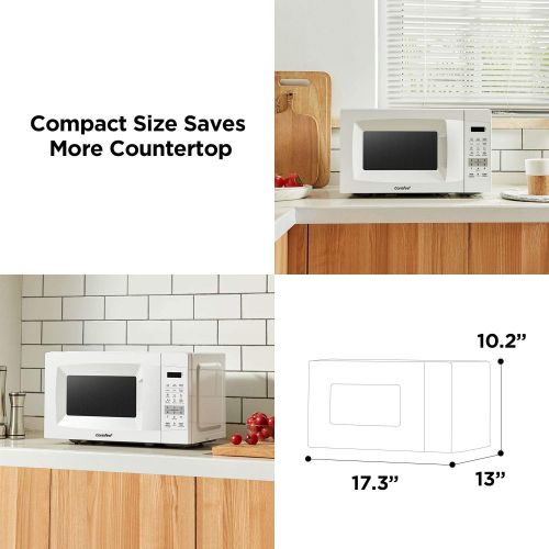  Comfee EM720CPL-PM Countertop Microwave Oven with Sound OnOff, ECO Mode and Easy One-Touch Buttons, 0.7 Cubic Foot, 700W, Pearl White