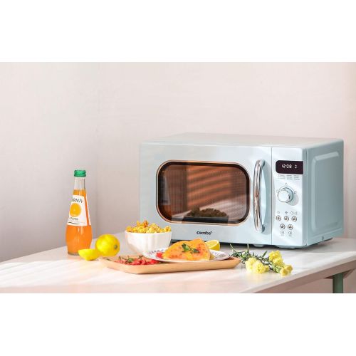  Comfee EM720CPL-PM Countertop Microwave Oven with Sound OnOff, ECO Mode and Easy One-Touch Buttons, 0.7 Cubic Foot, 700W, Pearl White