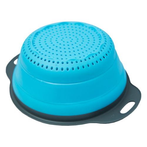  Colander Set - 2 Collapsible Colanders (Strainers) Set By Comfify - Includes 2 Folding Strainers Sizes 8 - 2 Quart and 9.5 - 3 Quart Blue and Grey