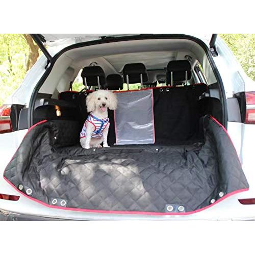  Comfitis Dog Car Seat Covers for Back Seat of Cars/Trucks/SUV,Pet Hammock Seat Cover for Dogs with Mess Window ,Side Flaps and Dog Seat Belt Anti-Scratch Nonslip Machine Washable with Detac