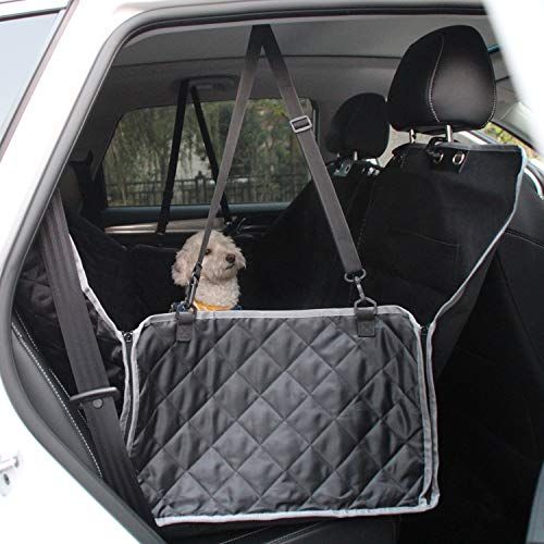  Comfitis Dog Car Seat Covers for Back Seat of Cars/Trucks/SUV,Pet Hammock Seat Cover for Dogs with Mess Window ,Side Flaps and Dog Seat Belt Anti-Scratch Nonslip Machine Washable with Detac