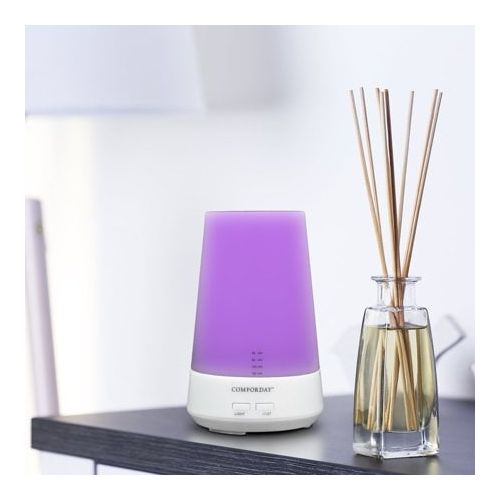  Comforday 100ml Ultrasonic HumidifierEssential Oil DiffuserAroma Diffuser with 7-Color LED Night Lamp