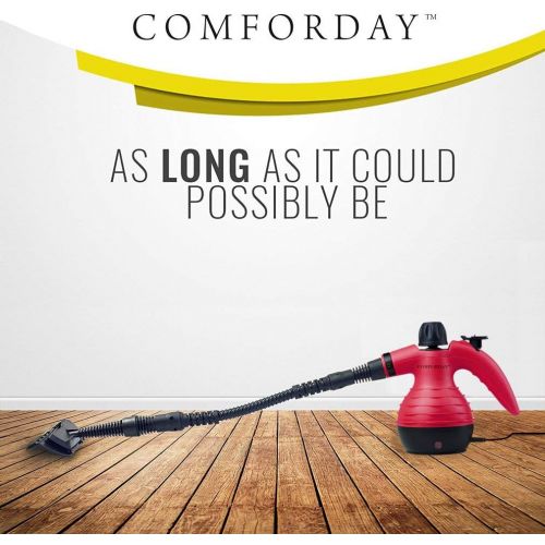  Handheld Steam Cleaner by Comforday - Multi-Purpose Pressurized Steam Cleaner with Safety Lock for Stain Removal, Carpet and Upholstery Cleaning - 9-Piece Accessory Kit Included (U