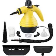 [아마존베스트]Comforday Multi-Purpose Handheld Pressurized Steam Cleaner with 9-Piece Accessories, Perfect for Stain Removal, Curtains, Car Seats, Floor, Window Cleaning (Yellow)