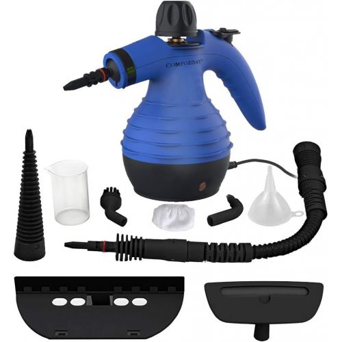  [아마존베스트]Comforday Handheld Pressurized Steam Cleaner- Multi Purpose Eco-Friendly Steamer with 9-Piece Accessories Steam Cleaning Machine for Stain Removal, Curtains, Car Seats,Floor,Window